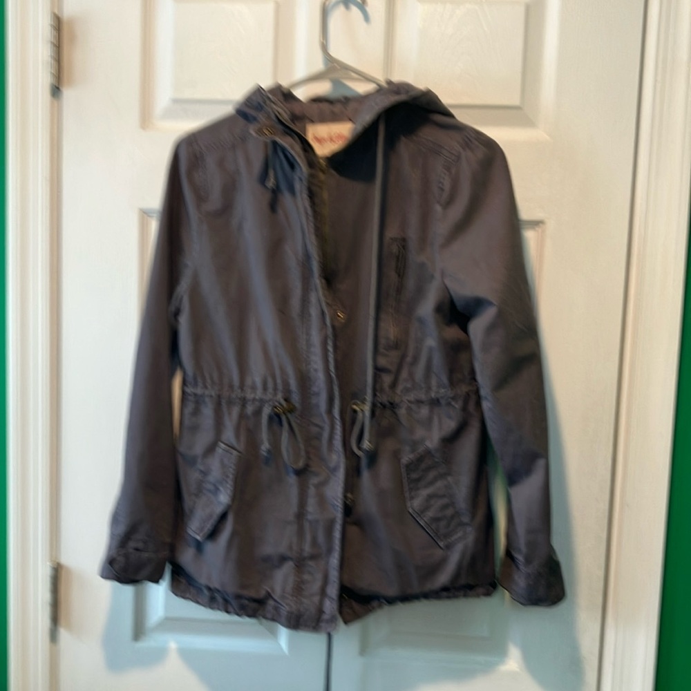 Design by Olivia grey women’s medium anorak military jacket rain jacket